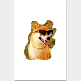 Thug Doge stickers and magnets! Crypto shiba! Posters and Art